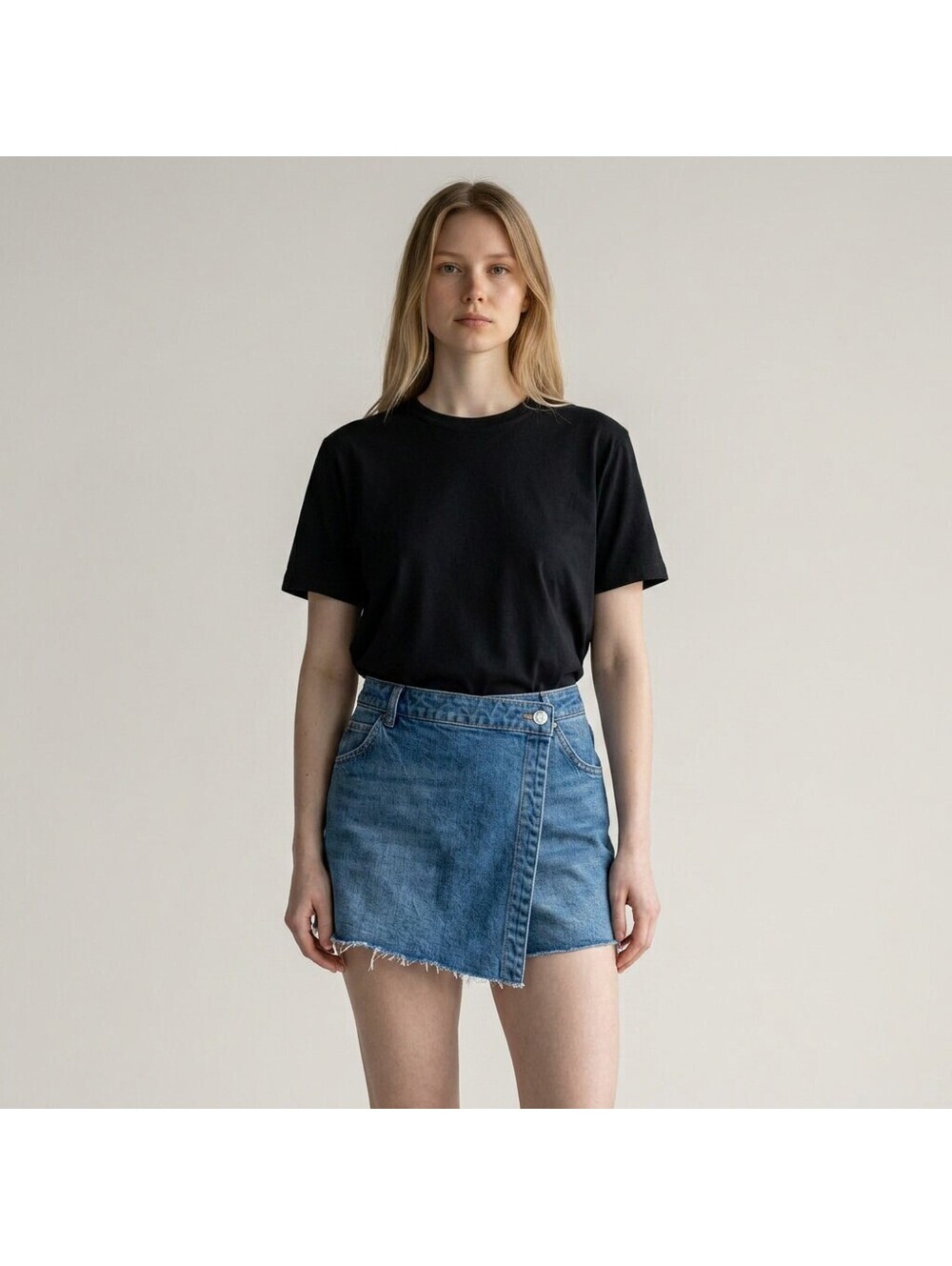 Torrid Skort Women 16 Blue Denim Medium Wash Mini Short Button Pockets Casual